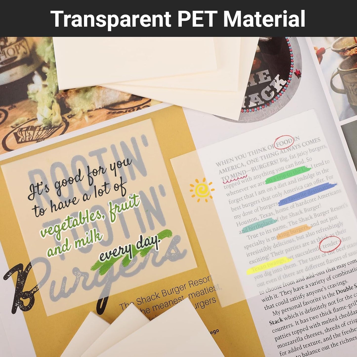 EUSOAR Translucent Sticky Notes, 300 Sheets 3x3 Inch Neon White See Through Sticky Notes Clear, Translucent Adhesive Note Bible Page Flags Stickers Note Pads Message Reminder for Home Office Work