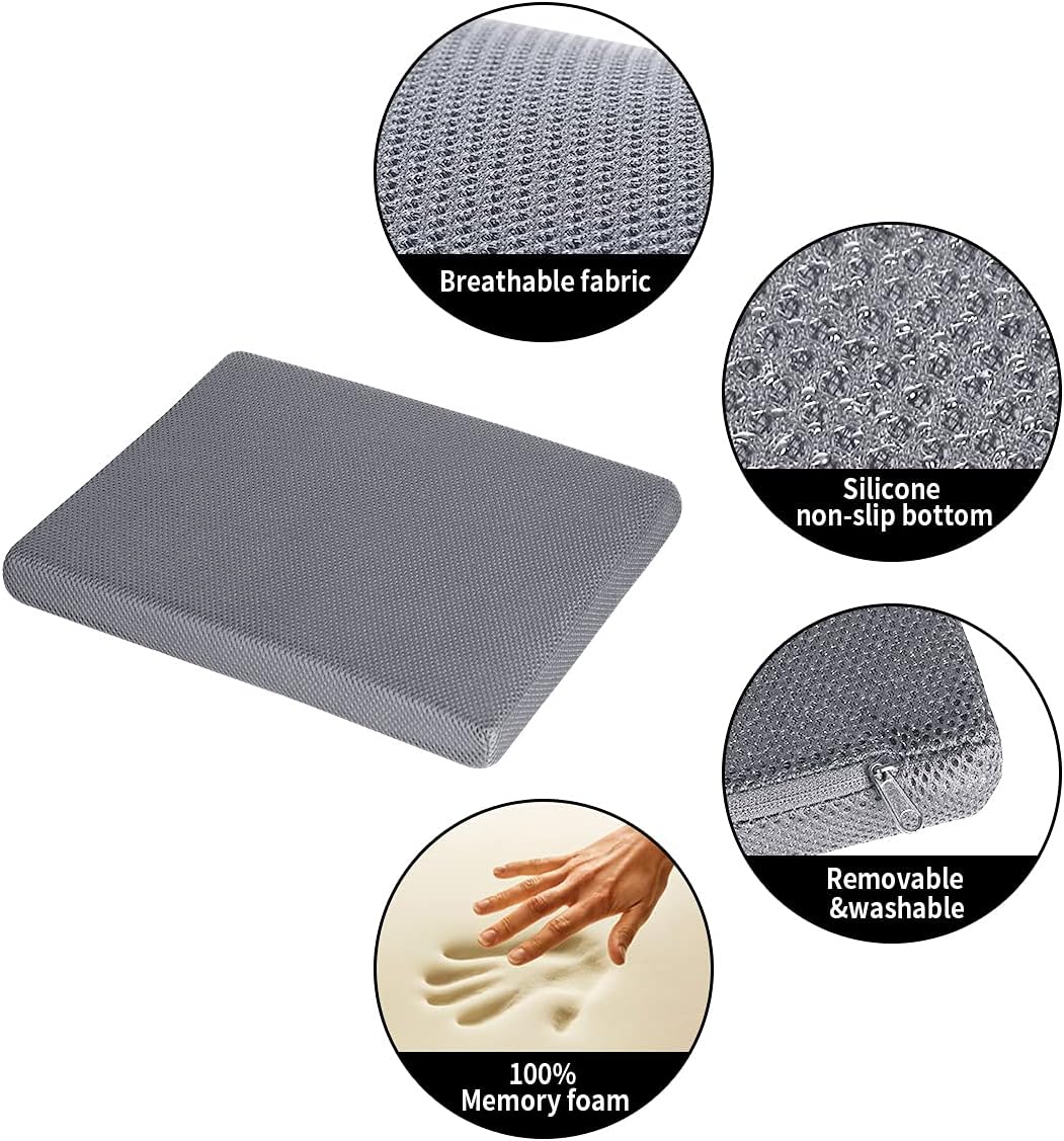 MyPlace Adjustable Height Foot Rest Under Desk at Work - 6 Height Sturdy Office Footrest - Added Comfort Memory Foam - Non Slip Bottom - Straighten Back & Hip & Leg and Improve Posture