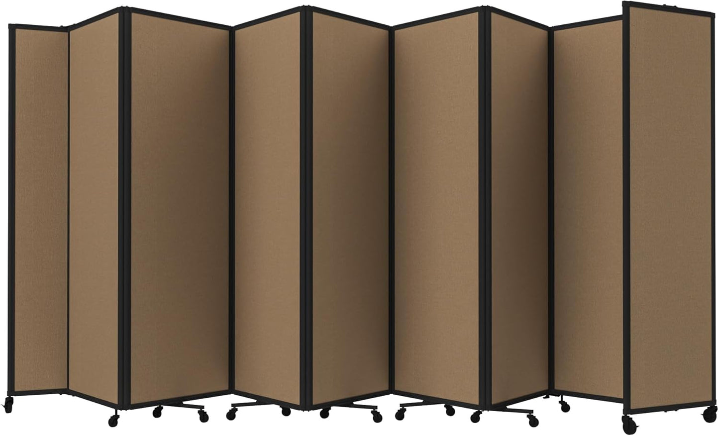Versare Room Divider 360 Portable Wall Partition | Folding Panels | Large Freestanding Divider | Locking Wheels | Temporary Room Separator
