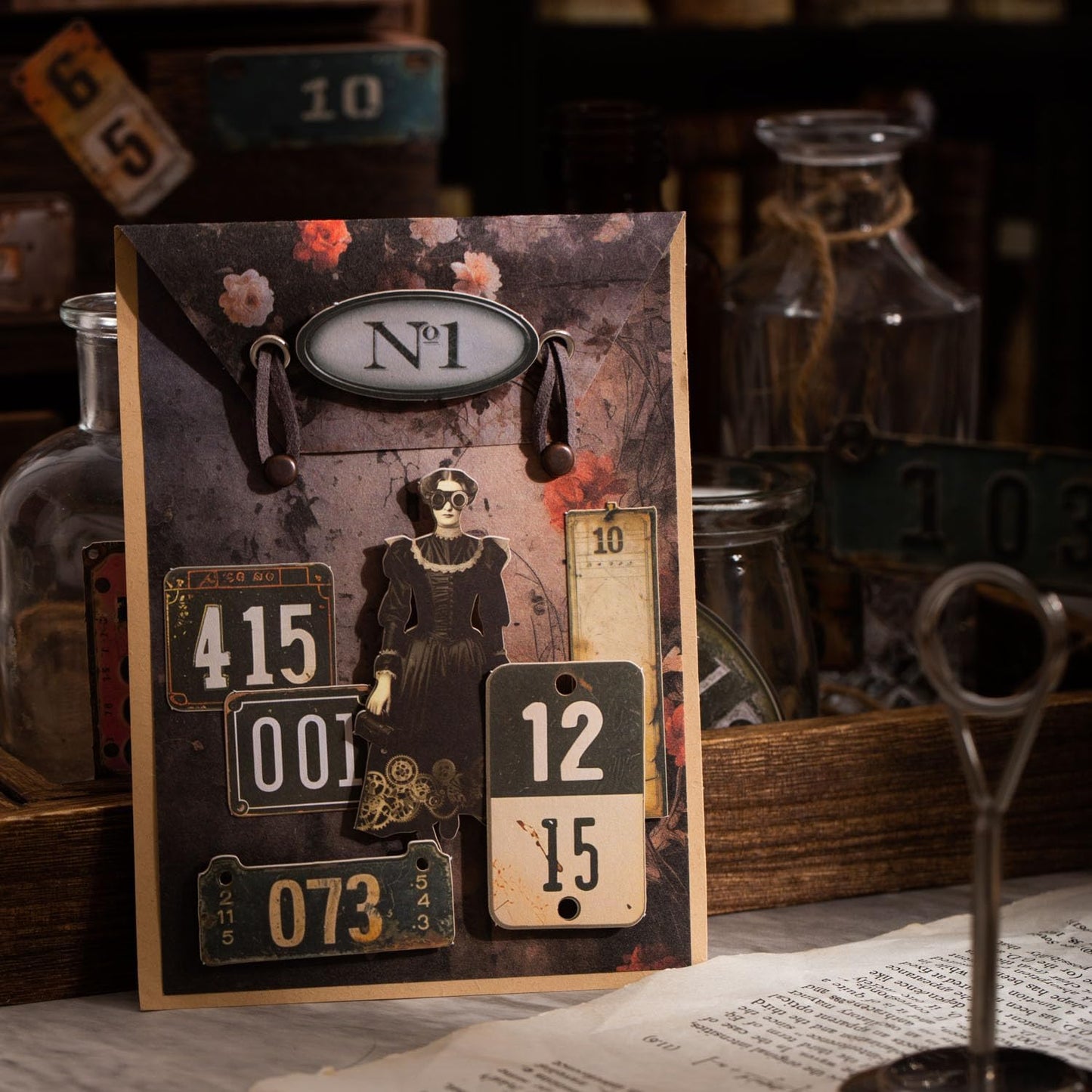 Vintage Numbered Tags Sticker Set, 150PCS Retro Cardstock Stickers for Scrapbooking, Journaling, DIY Crafts, and Art Supplies