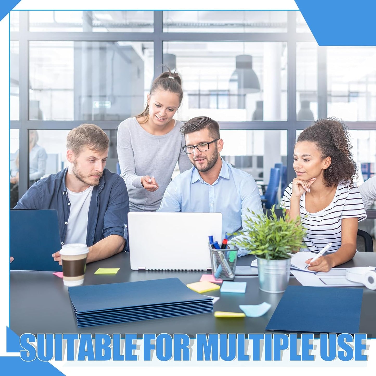 Zhanmai 15 Packs 8.5'' x 11'' Pressboard Report Covers, Metal Prong Fastener with Compressor, Letter Size 3'' Capacity Presentation Report Folder to Neatly Bind Reports, Proposals, Documents(Blue)