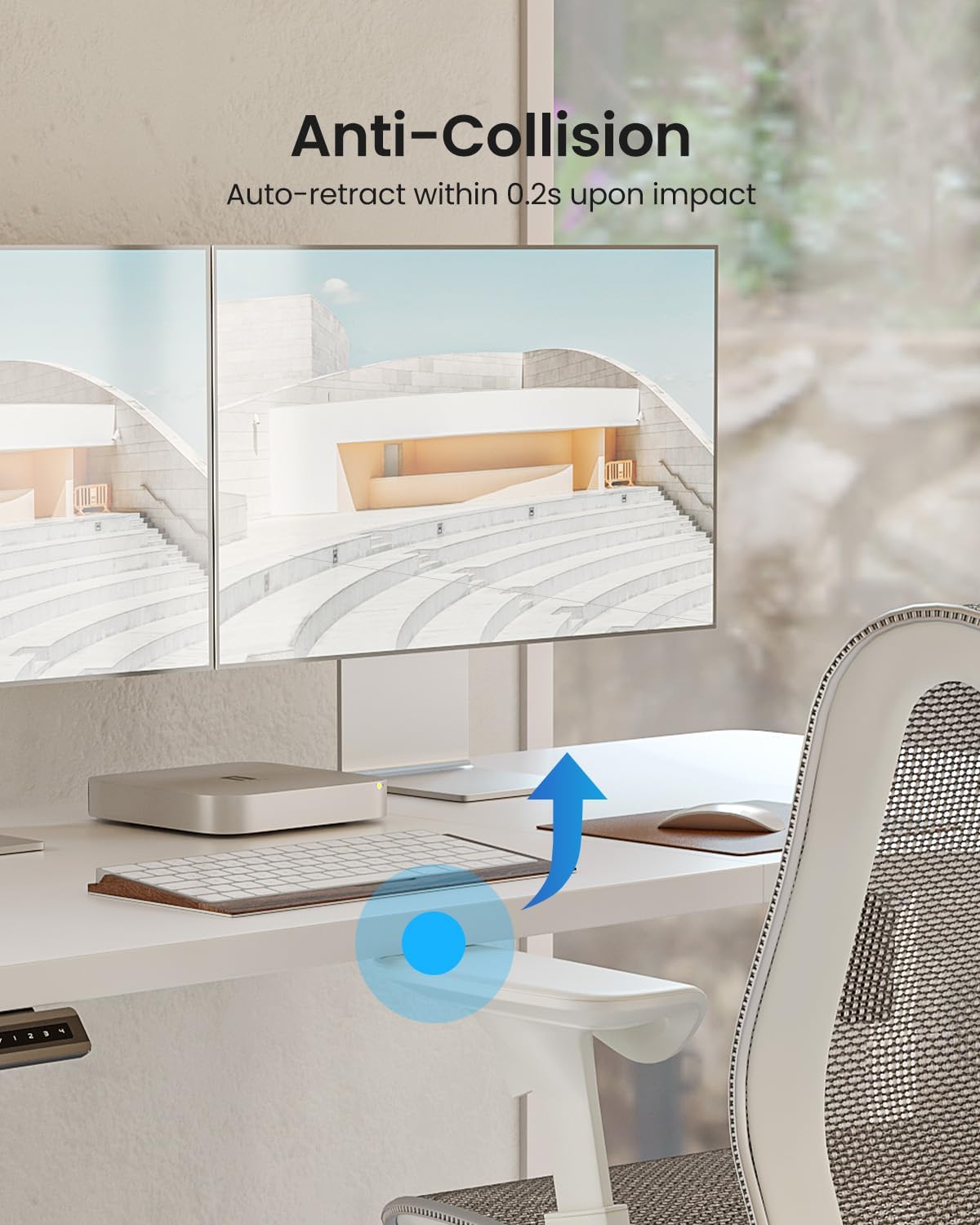 FEZIBO 55×32 inch L Shaped Electric Corner Standing Desk, 4 Memory Height Settings,Home Office & Computer Height Adjustable Table, Ergonomic Sit and Stand Up Workstation with Splice Board,White Top