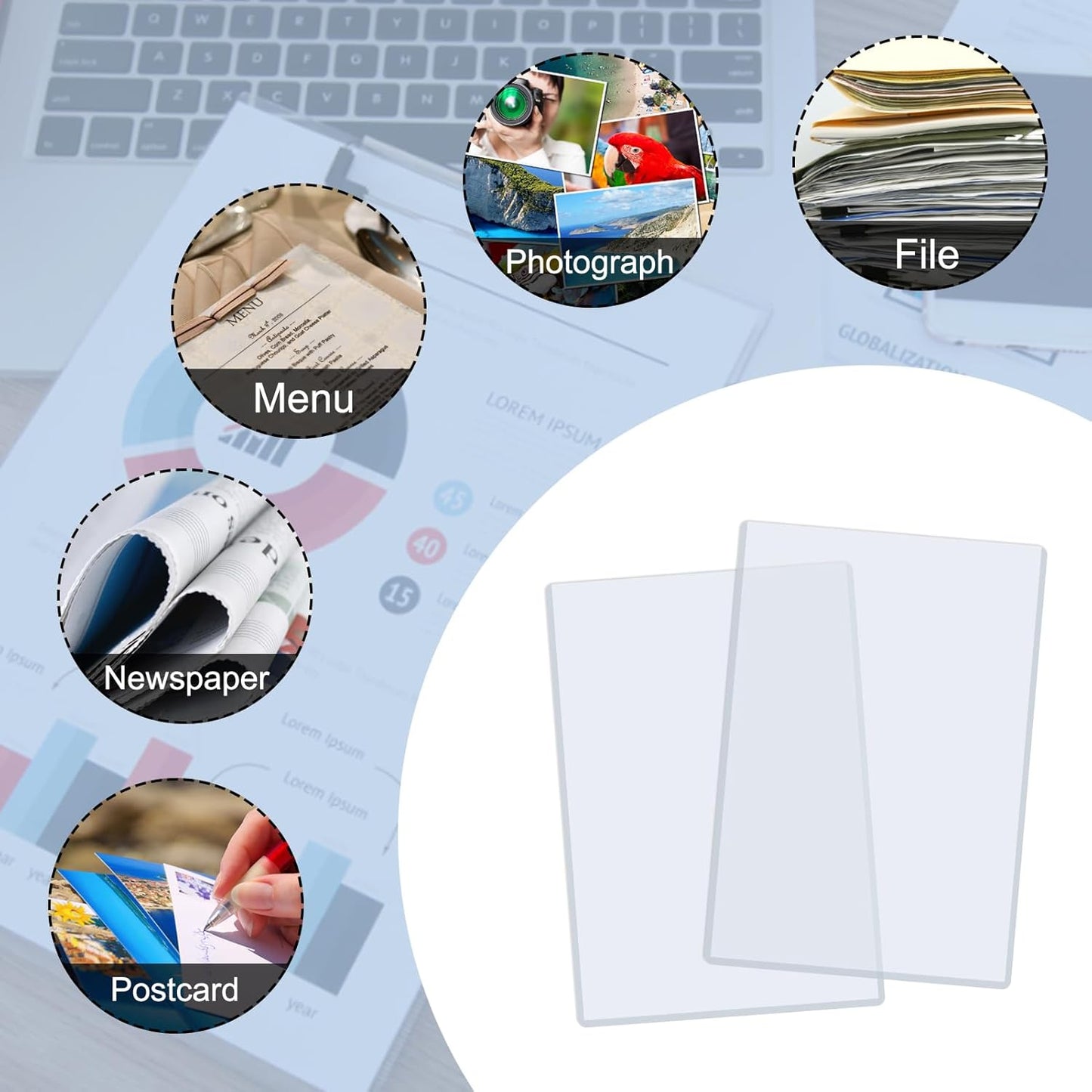 Rainmae 12 Pack 8.5" x 11" Rigid Print Protectors, Clear Waterproof Hard Plastic Page Sheet Protectors, Paper Sleeves Photo Plastic Sleeves Hard Document Birth Certificate Protector