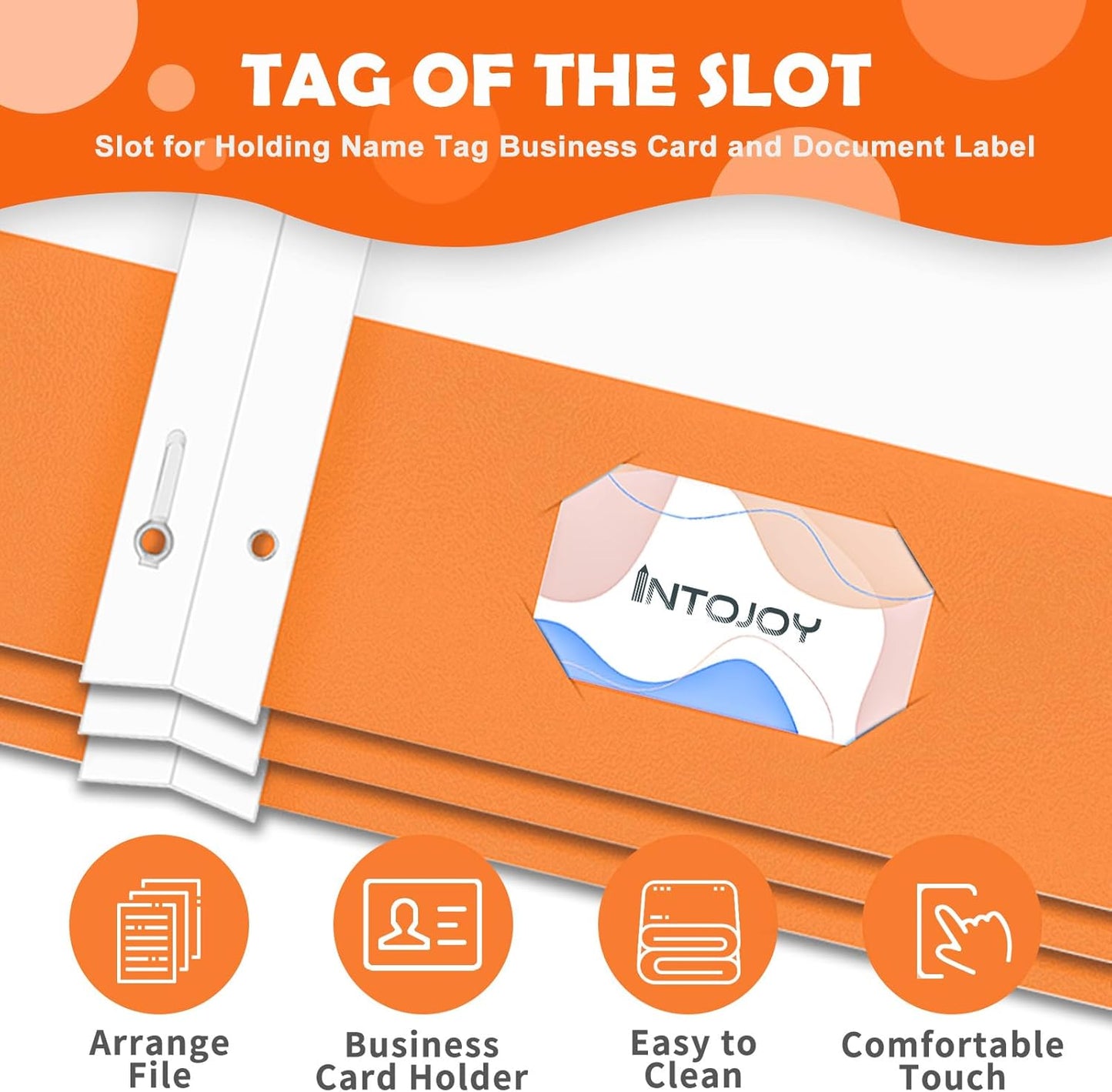 50 Pack Two Pocket Folders Business Card Holder Paper Folders with Prongs for School Office Filing Cabinet Resume Portfolio (Orange)