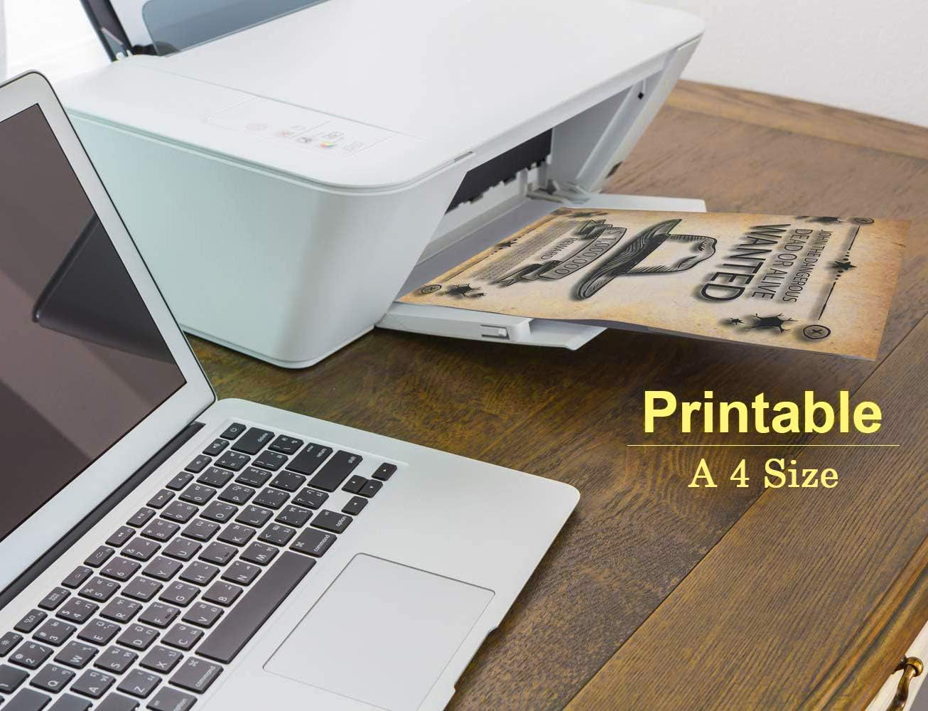 60 Sheets 6 Style Antique Stationary Paper, 8.3 x 11.2 inch A4 Size 100gsm Kraft Double-side Printable Old Aged Vintage Letter Writing Stationery Set for Classic Letters, Poems, Lyrics, Notes