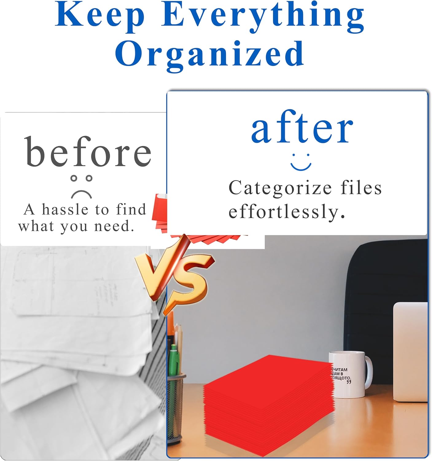 Zzrywuty File Folders with Pockets Letter Size, 50-Pack Paper Folders with Card Slot, Two Pocket Folders for School Students, Businessmen, Home and Office Workers（Red）