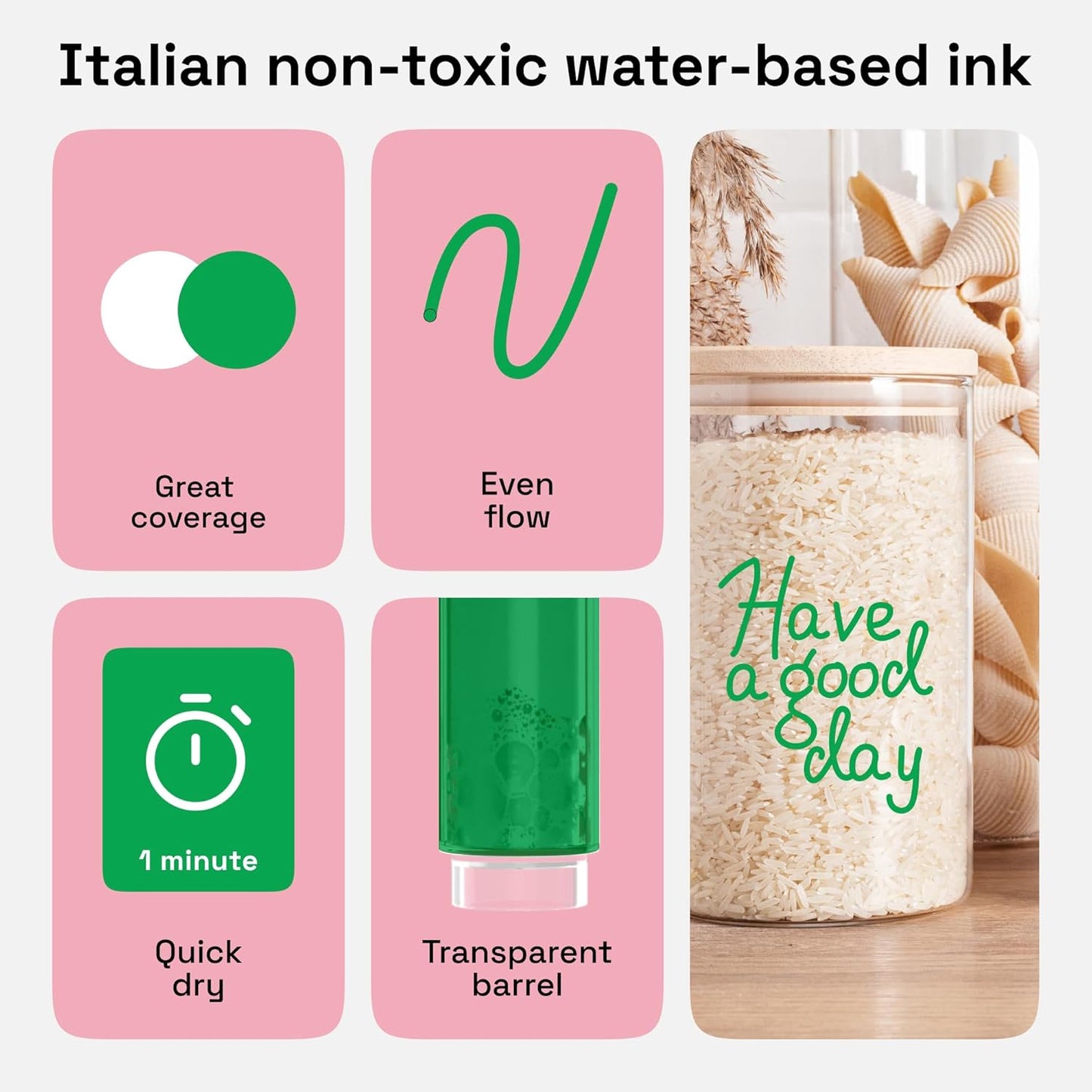 ARTISTRO 2 Green Acrylic Paint Markers - 3mm Medium-Tip Paint Pens - Perfect for Crafting, Art Projects, & More