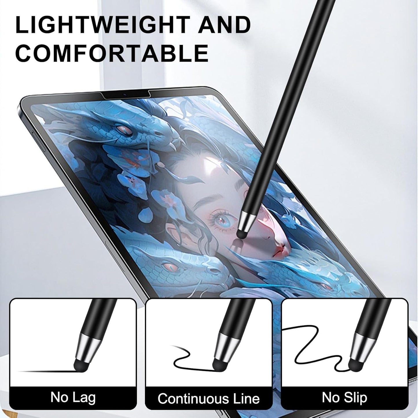 Stylus Pen [10 Pack] Universal Capacitive Touch Screen Pens for iPad/iPhone/Smartphones and Tablets,Compatible with All Capacitive Touch Screen(10 White)