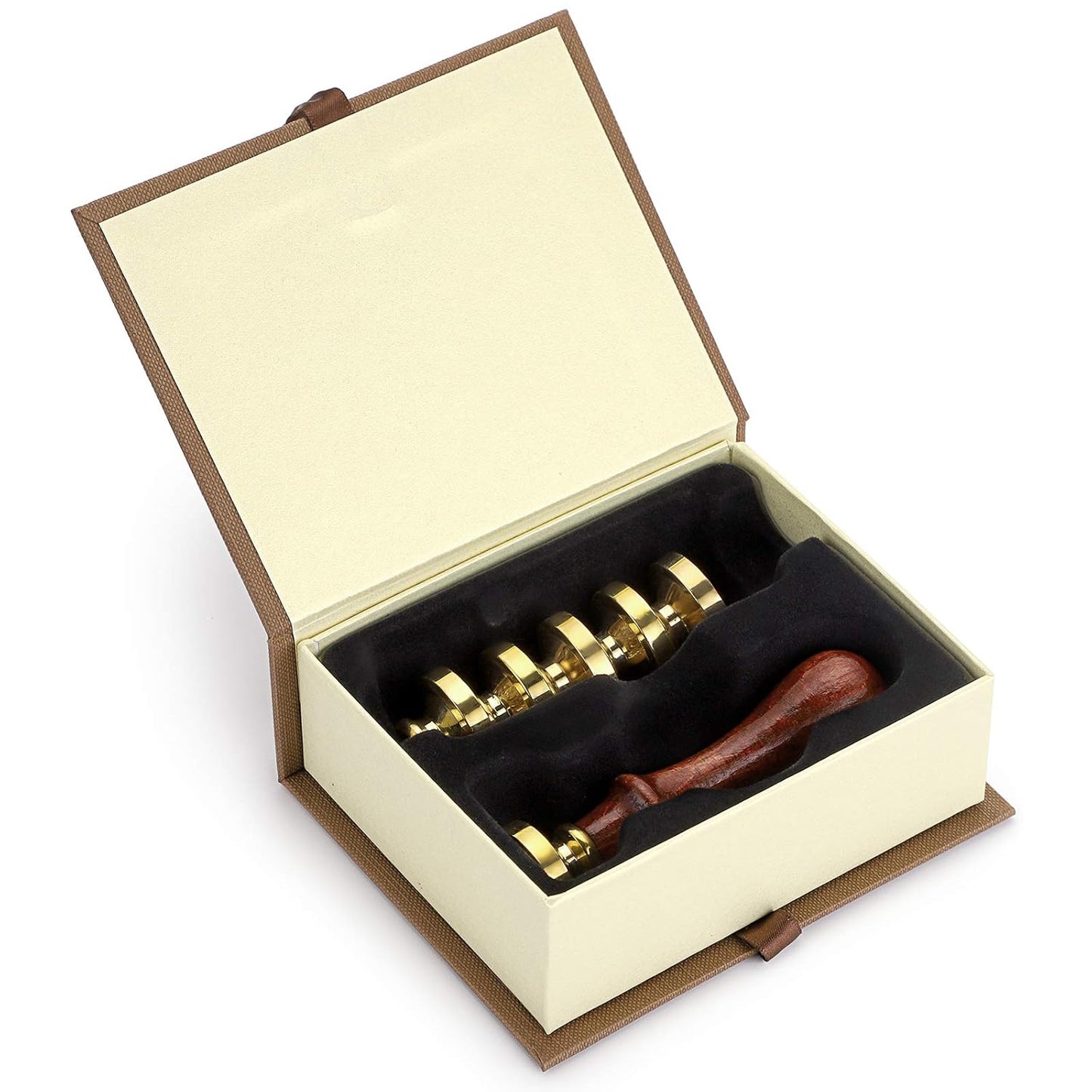 OwnMy 6 PCS Wax Seal Stamp Set with Magic Symbols Wax Stamp Heads and Wooden Handle, Vintage Retro Classical Wax Sealing Stamp Crafts Wax Seal Stamp Kit with Gift Box for Invitation Envelopes Letters