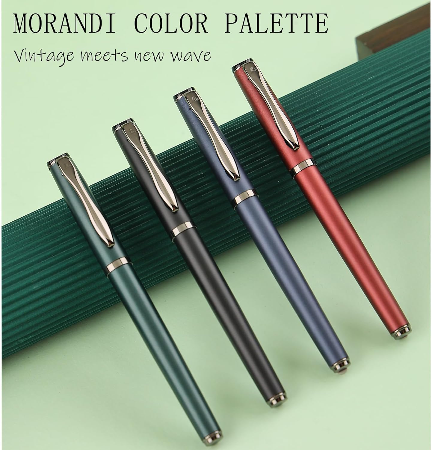 Liquid Ink Rollerball Pen - Luxury Metal Pen with Smooth Writing, Stylish Design, Effortless Writing, Fancy Gift Case for Men & Women, Includes 2 Refills - Pear Red