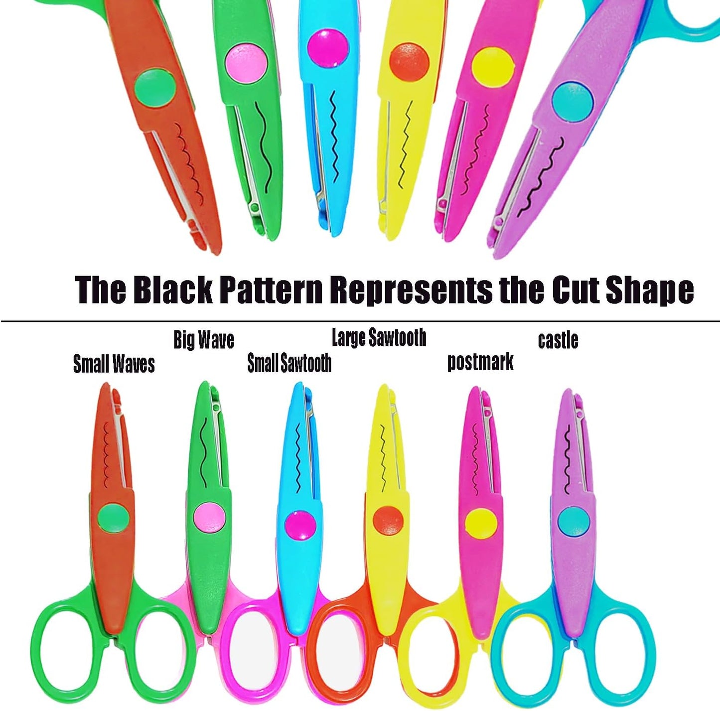 Paper Edge Scissors Set of 6 Different Patterns Craft Scissors for Teachers, Scrapbooking, Album, Kids, Arts
