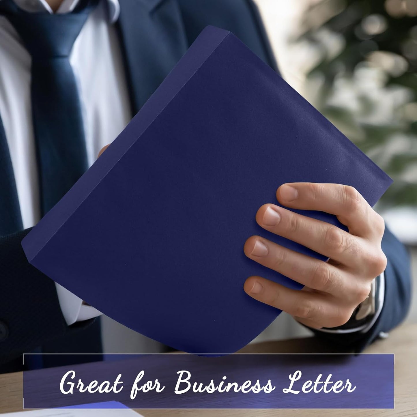 Crtiin 100 Pcs 9 x 12 Open End Booklet Envelopes 80 lb 120gsm Catalog Envelopes with Closure for Mailing Catalog Financial Document Magazine Pamphlet Business(Navy)