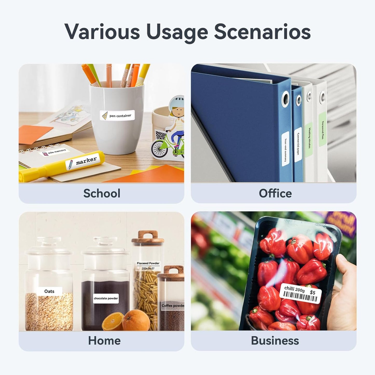 NIIMBOT D110 Upgraded Version Mini Label Maker Machine with Tape, Portable Bluetooth Thermal Printer, Sticker Labeler with Multiple Templates for Office Organization Home Kitchen School, Blue