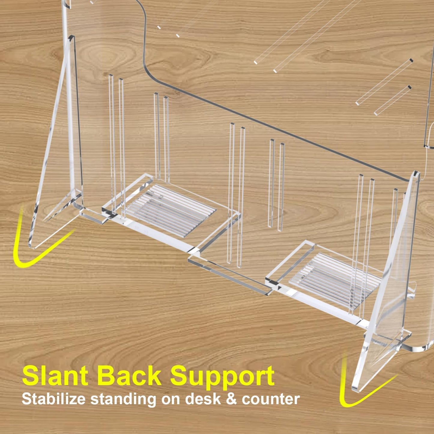 GTI Acrylic Brochure Holder 8.5 x 11 inch, 2 Packs Brochure Display Stand for 4’’ Trifold Pages, Clear Flyer Display Holder for Magazine, Pamphlet, Booklets, Menu,Journals