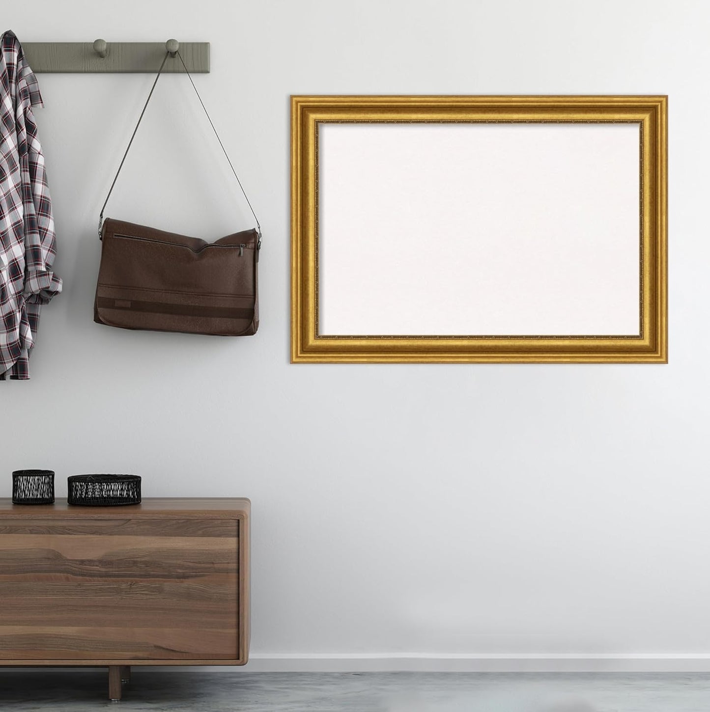 Amanti Art White Cork Board for Wall, 30x42 Vision Board with Gold Frame, Large Corkboard Office Decor for Home Organization, Traditional Corkboard Pinboard to display items for home organization