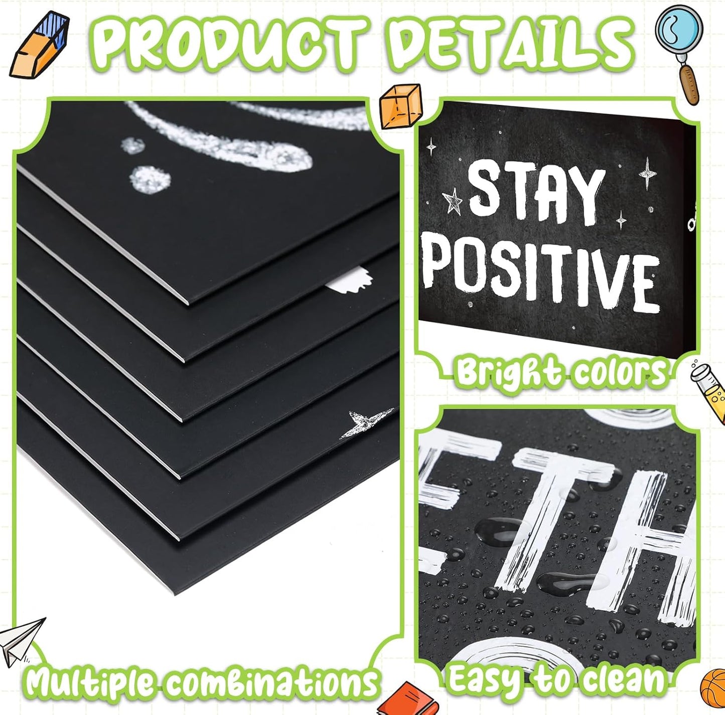 Honoson 24 Pcs Bulk Inspirational Privacy Folders for Students Cardboard Test Privacy Boards Motivational Words Desk Dividers Shield for Classroom School Study Supplies, 6 Styles (Industrial)