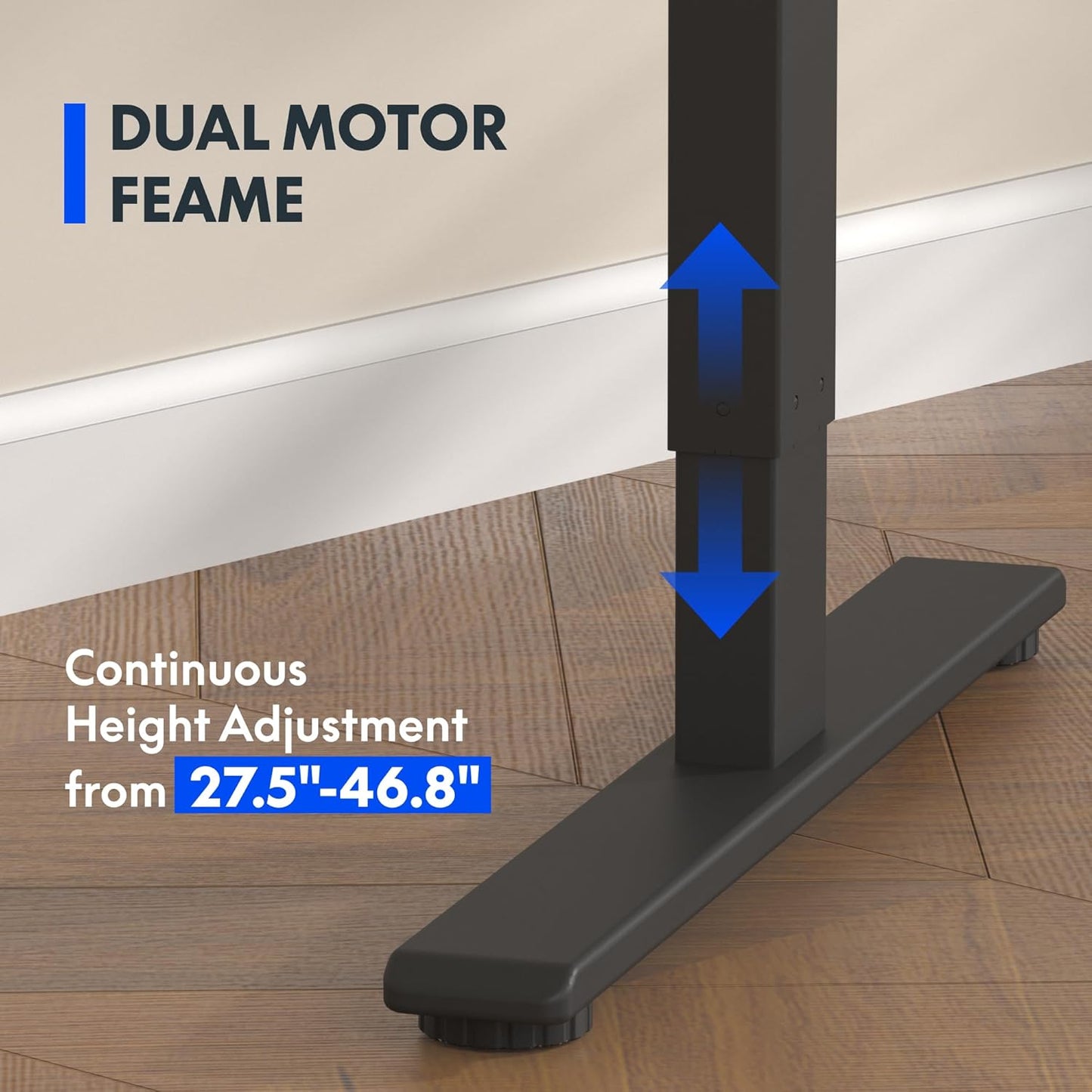 FLEXISPOT E3 Bamboo Dual Motor 55x28 Inch Electric Height Adjustable Standing Desk Whole-Piece Board Desk Sit Stand Up Desk (Black Frame + Bamboo Curved Desktop)