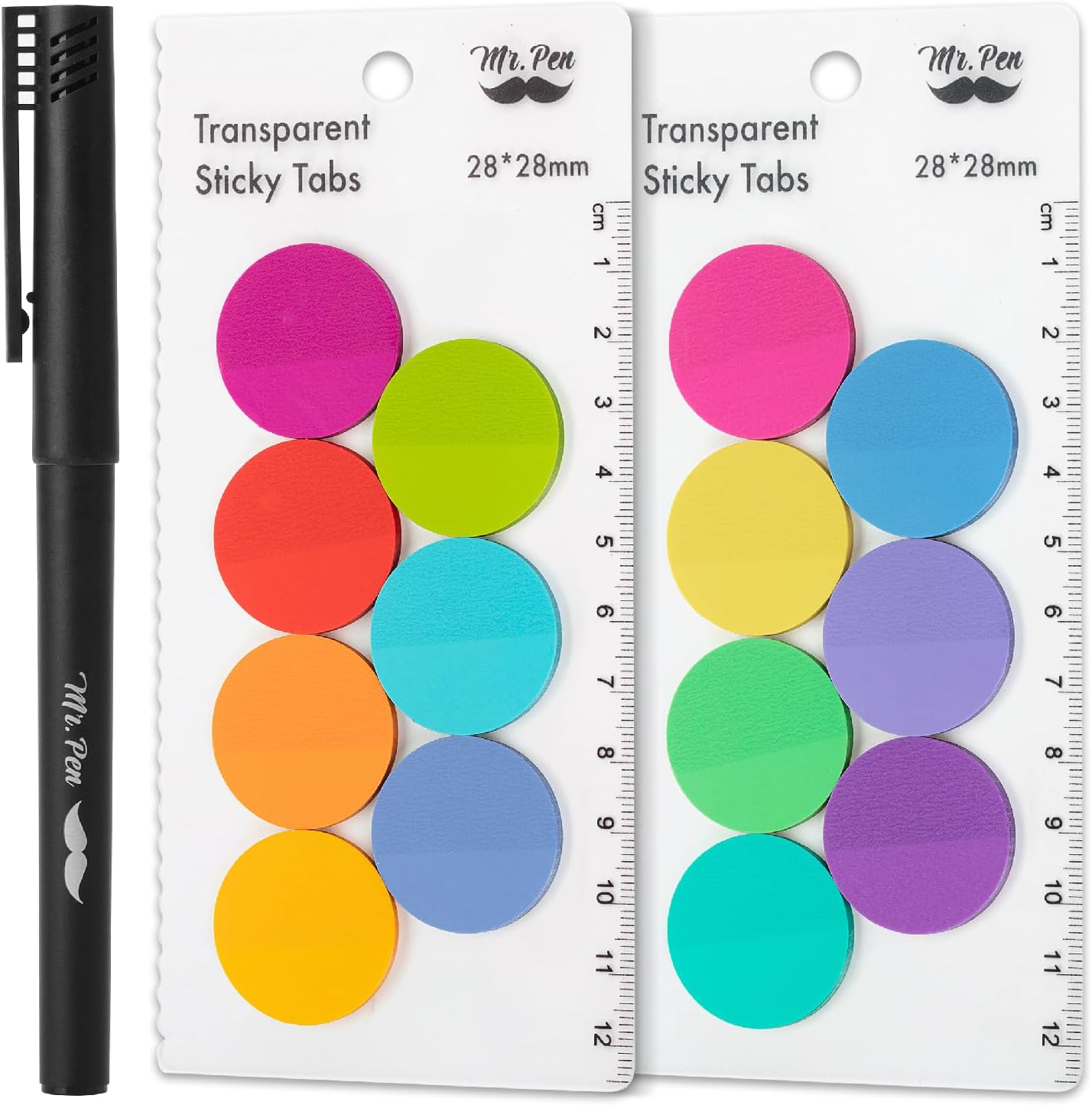 Mr. Pen- Transparent Sticky Note Set, 560Sheets, Colorful, Round Transparent Sticky Notes Set