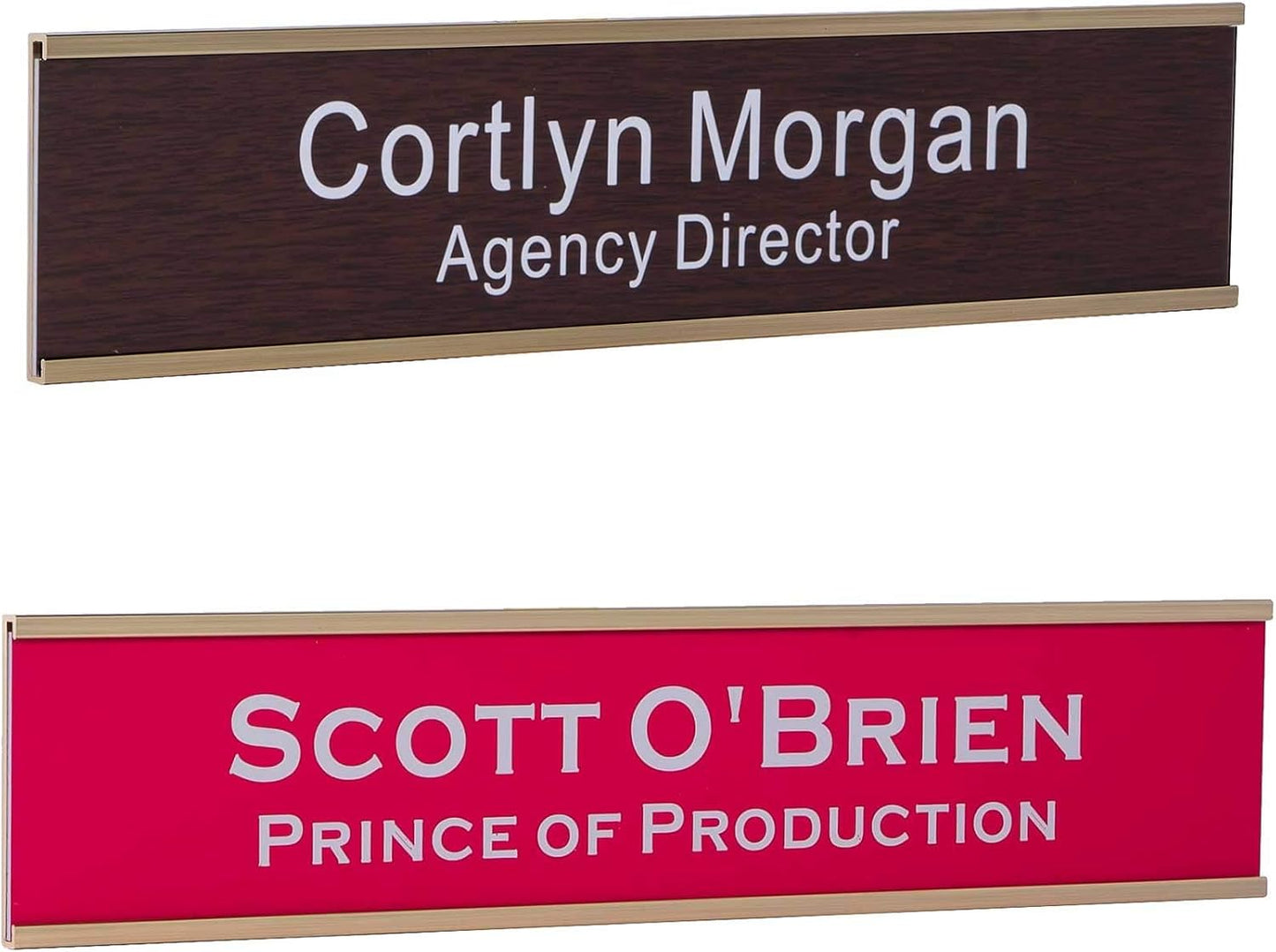 Personalized Office Engraved Name Plate With Wall or Desk Holder 2"x10"