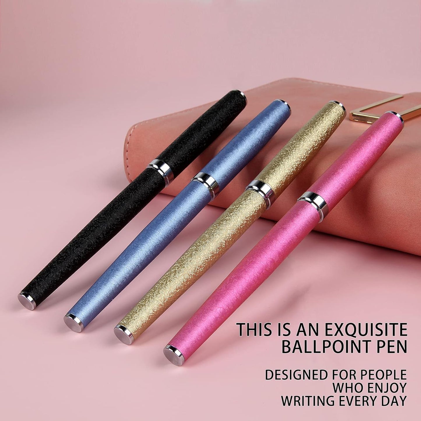 Nice pens,luxury pen with cace,fancy pens Ballpoint Pen Smooth writing experience stylish design effortless writing executive pen-Gift Box with 0.5mm Black 2 Extra Refill (Black)