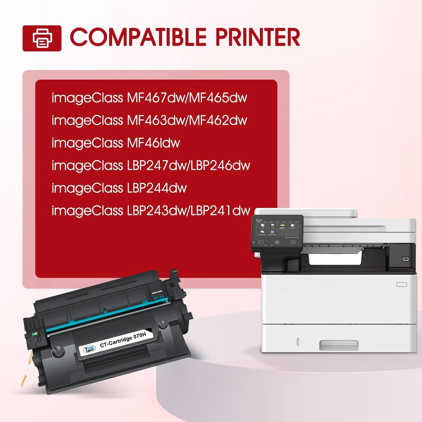 070H 070 Black Toner Cartridge 2 Packs CRG-070H 070H 070 Toner Compatible for Canon 070 070H CRG070 CRG-070 CRG070H CRG-070H Toner Cartridge for Canon imageCLASS MF465 MF462 LBP247 LBP246 Printer Ink