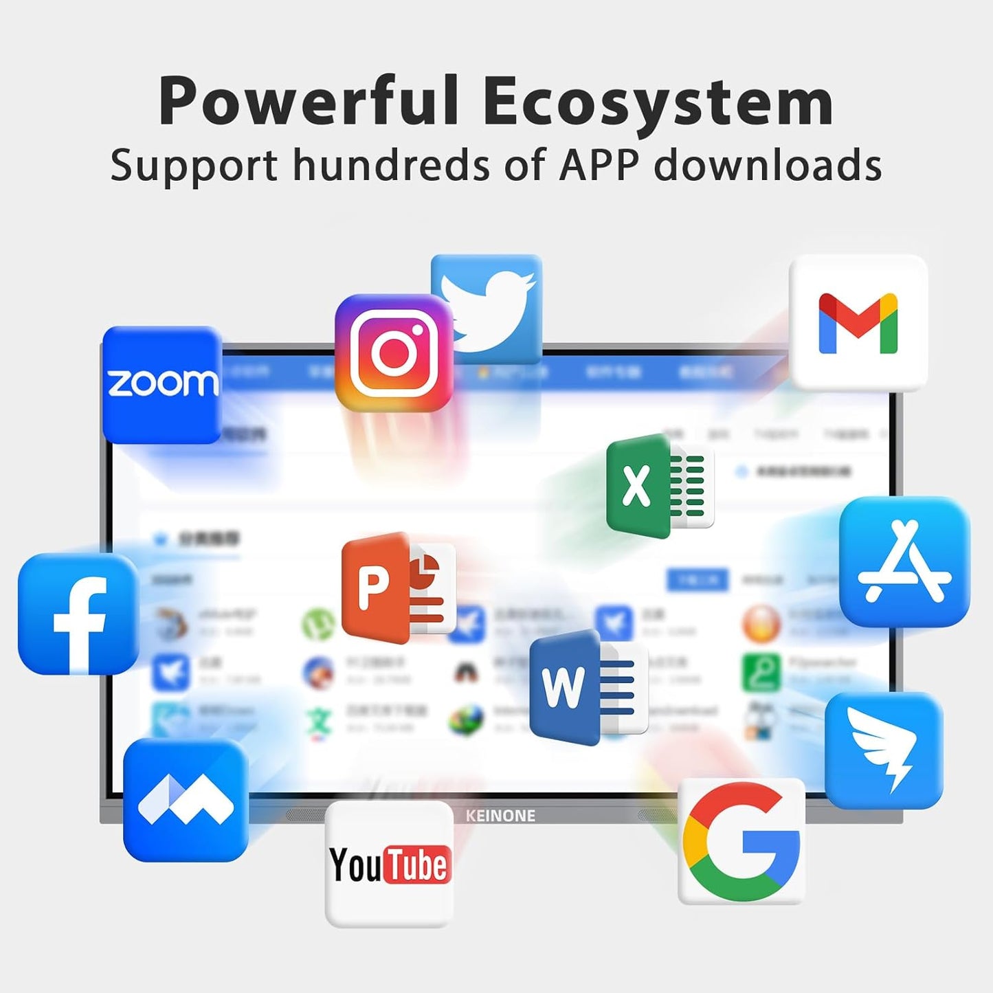 65'' 4K Smart Board, Android 14 OS 8+128 GB Interactive Whiteboard, Electronic Digital Whiteboard with Open App Ecosystem, Touchscreen Smart Board for Home, Office and Classroom, Gray