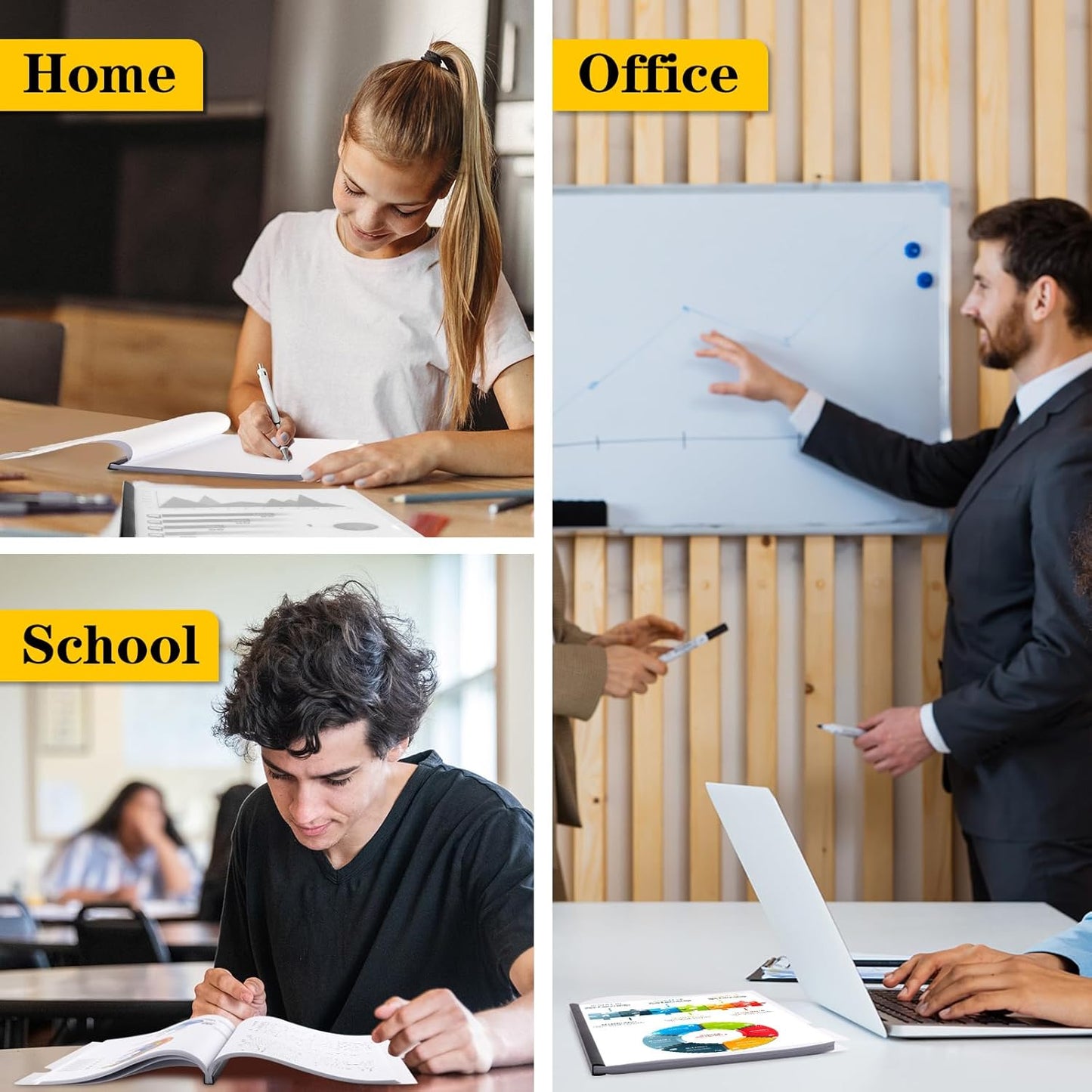 Report Covers with Sliding Bar, Clear Report Covers for A4 and Letter Size Paper, Resume Covers Presentation Folders File Document Binder for School Business, 70 Sheet Capacity