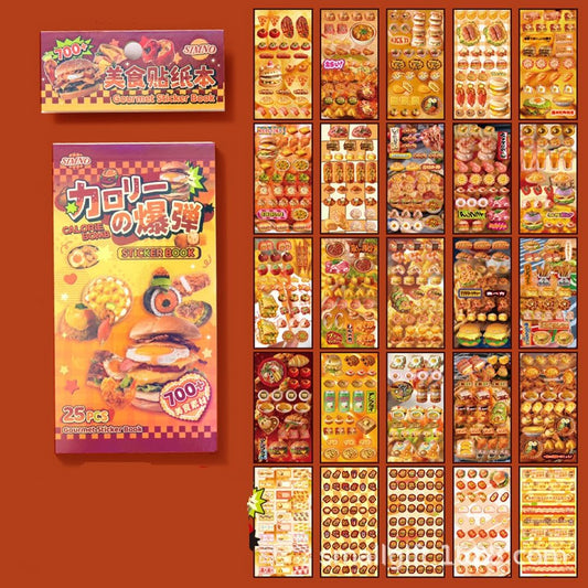 Alideco 25pcs Scrapbook Stickers Vintage Cute Cake Dessert Food Sticker Book for Adults Sticker journaling Stickers for Scrapbooking (reliangbaodan)