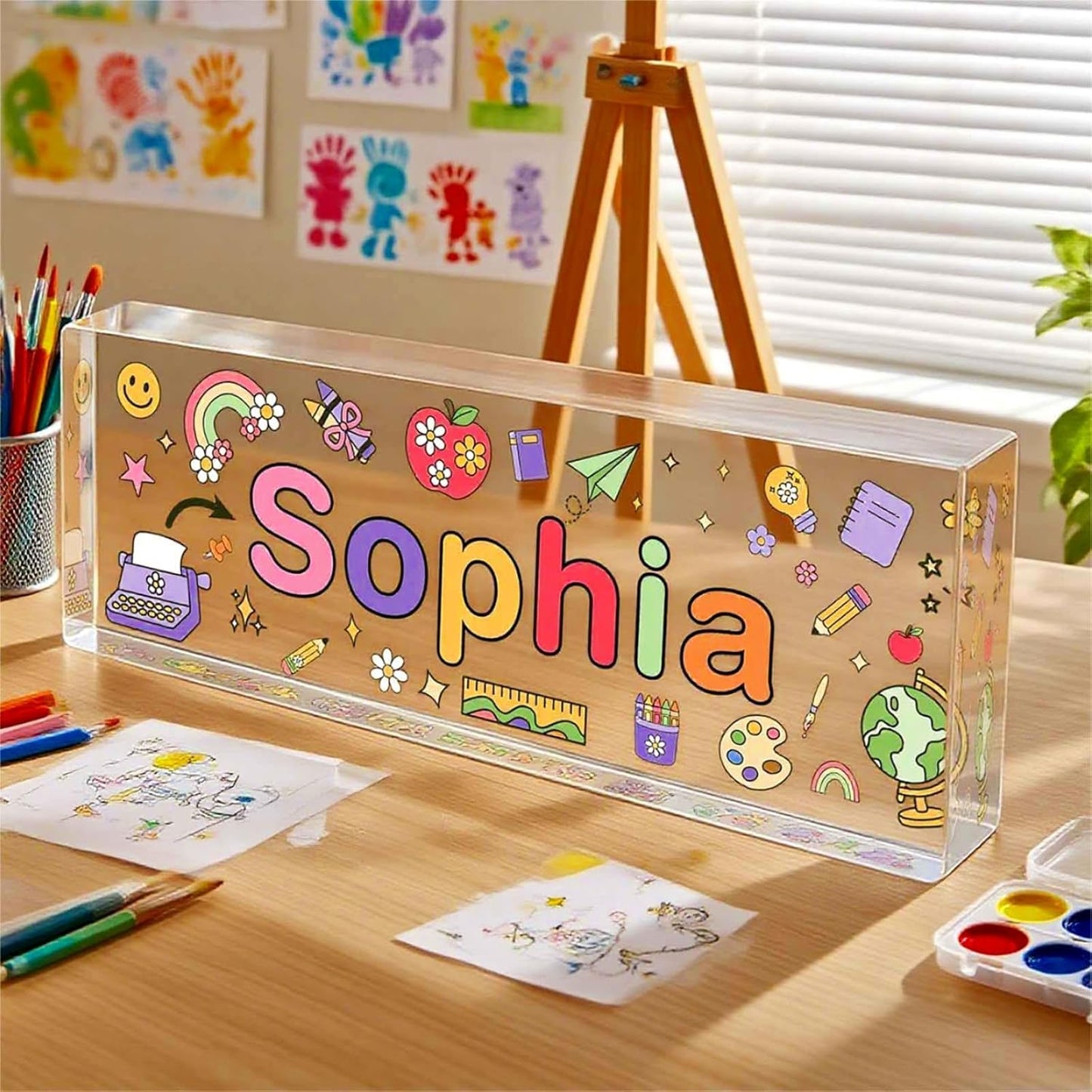 Custom Desk Name Plate, Teacher Name Plate for Desk, Office Decor for Women, Coworkers, Employee (S7)