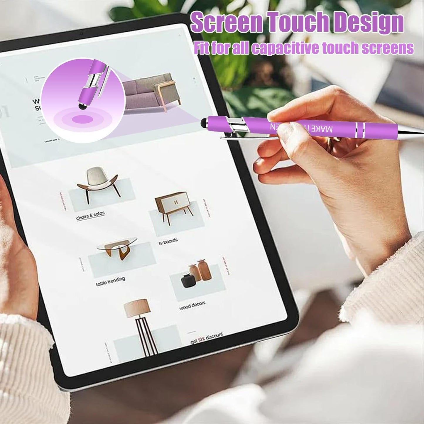 50 Pcs Inspirational Pens Bulk - Motivational Ink Ballpoint Pen with Quotes Stylus Tip Nurse Gifts for School Coworkers Office Supplies Black Ink