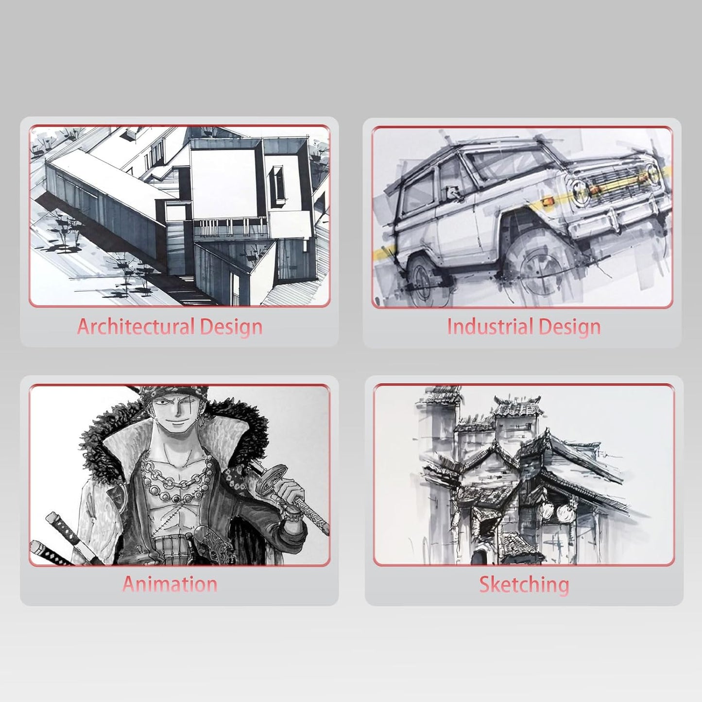 Gray Grey Alcohol Markers Brush Tip, 30pc Warm Neutral Cool Grey Markers Set for Adults Artist Coloring Book Shading Layering Drawing Sketching Brush Chisel Tips Gifts