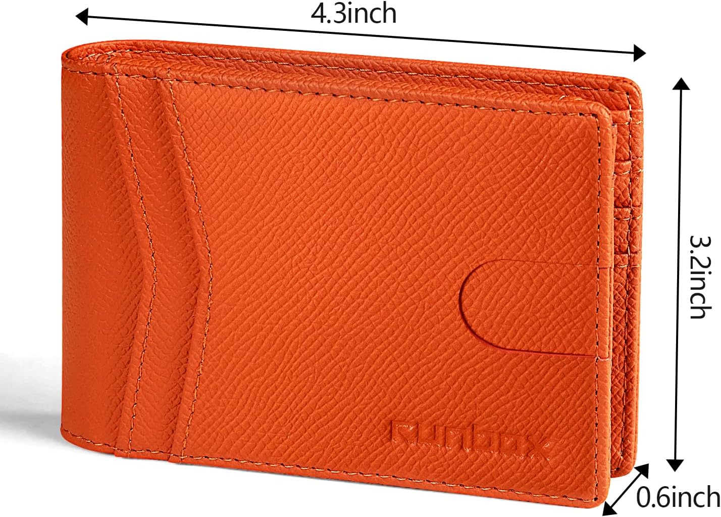 RUNBOX Wallet for Men Slim Rfid Leather 2 ID Window With Gift Box