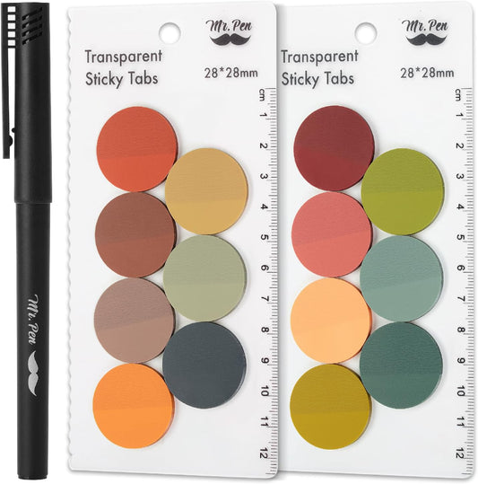 Mr. Pen- Transparent Sticky Note Set, 560Sheets, Colorful, Round Transparent Sticky Notes Set
