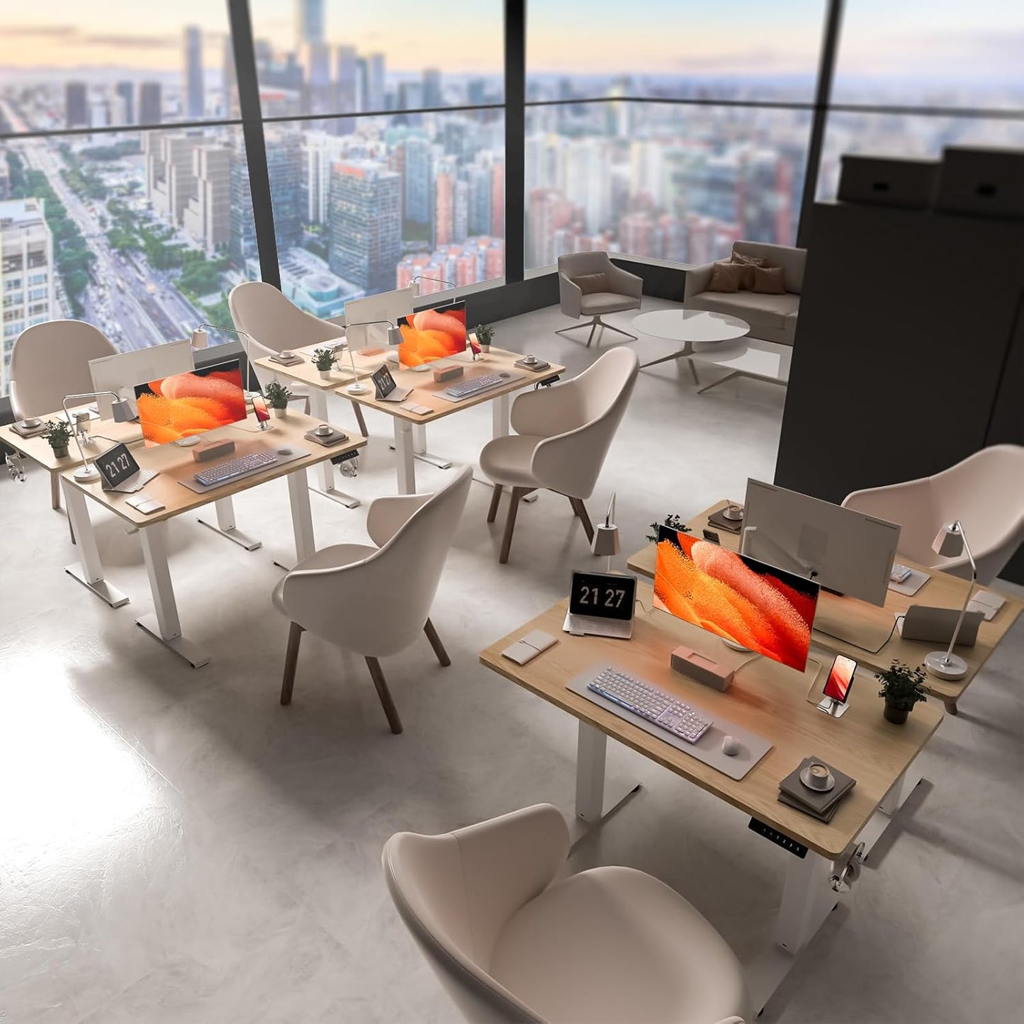 40 * 24 Electric Standing Desk, Adjustable Height Sit Stand Up Desk, Motorized Home Office Computer Gaming Workstation Desk