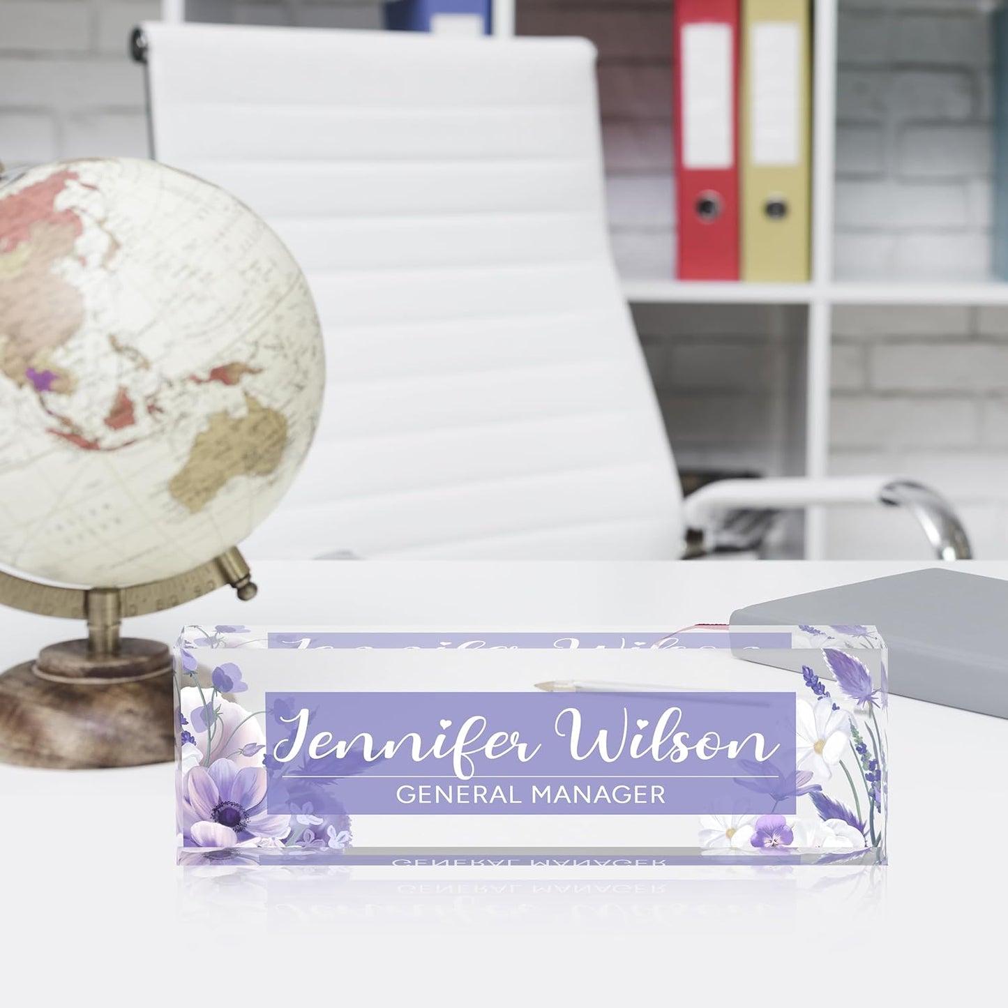 Name Plate for Desk, Desk Name Plate Personalized Office Desk Decor for Women and Men, Acrylic Desk Accessories, Employee Appreciation Gifts The Office Gifts for Boss, Manager, Teacher, Nurse