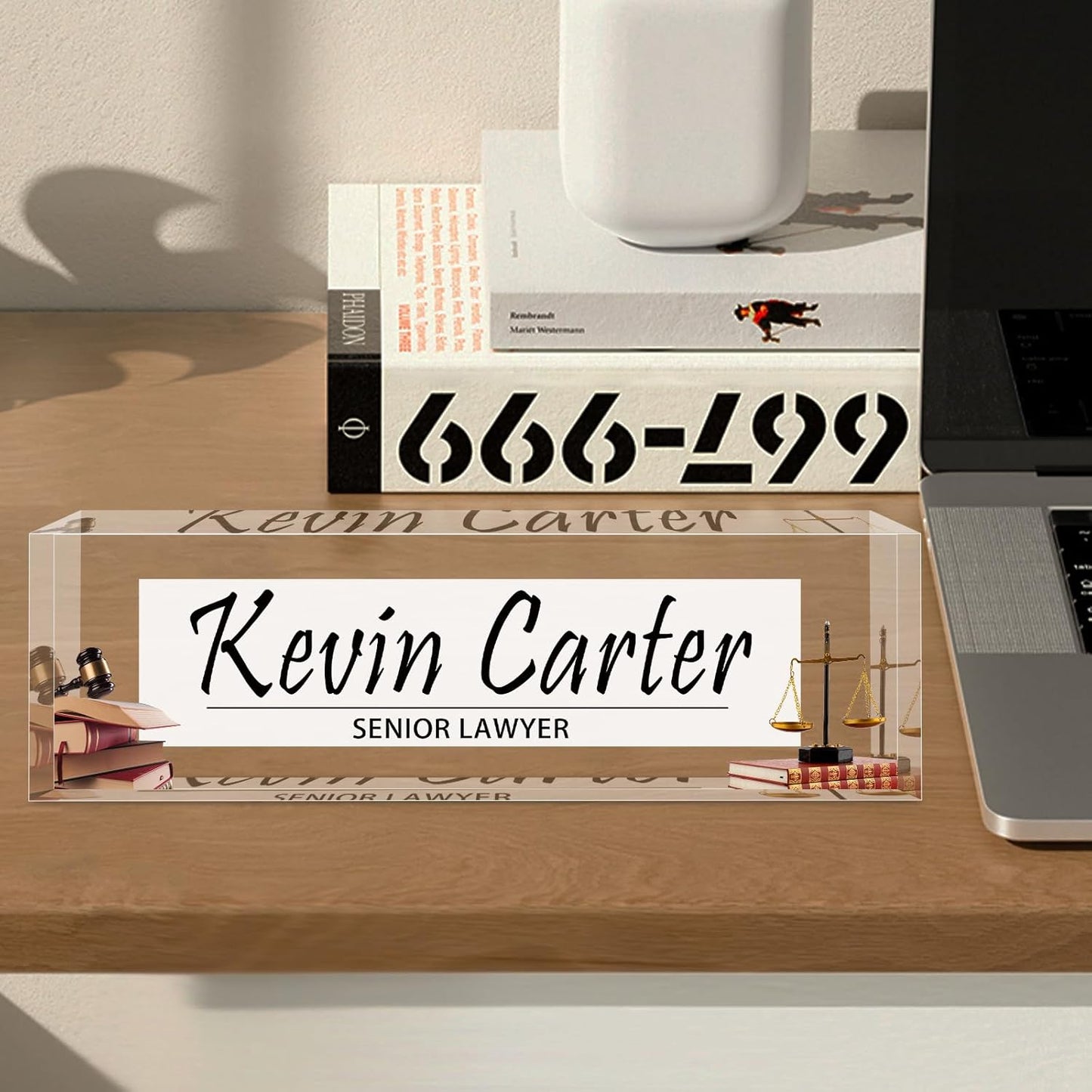 Name Plate for Desk Personalized, Acrylic Desk Decorations, Employee Appreciation Gifts, Custom Office Gifts for Coworkers, Boss, Teacher, Nurse (Lawyer)