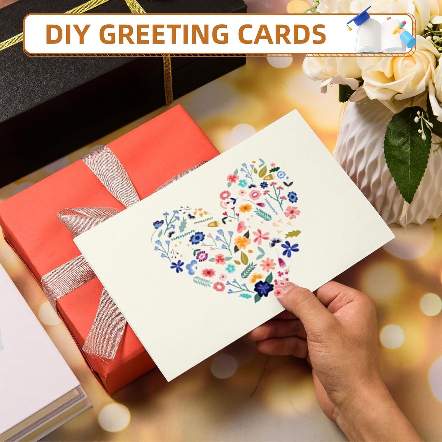 MixTeach 100 Sheets Cream Cardstock 8.5 x 11 Inch Thick Cardstock Paper, 250gsm/92lb Double Sided Cream Card Stock Printer Paper for Cards Making, Crafts, Scrapbook, Invitations, Drawing, Printing