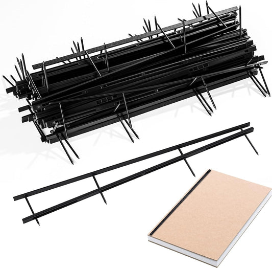 Marspark 50 Packs Binding Spines Reclosable 11'' Long 1.7" Depth 4 Pin Spines Binder Combs 150 Sheet Capacity Binding Strips, Black