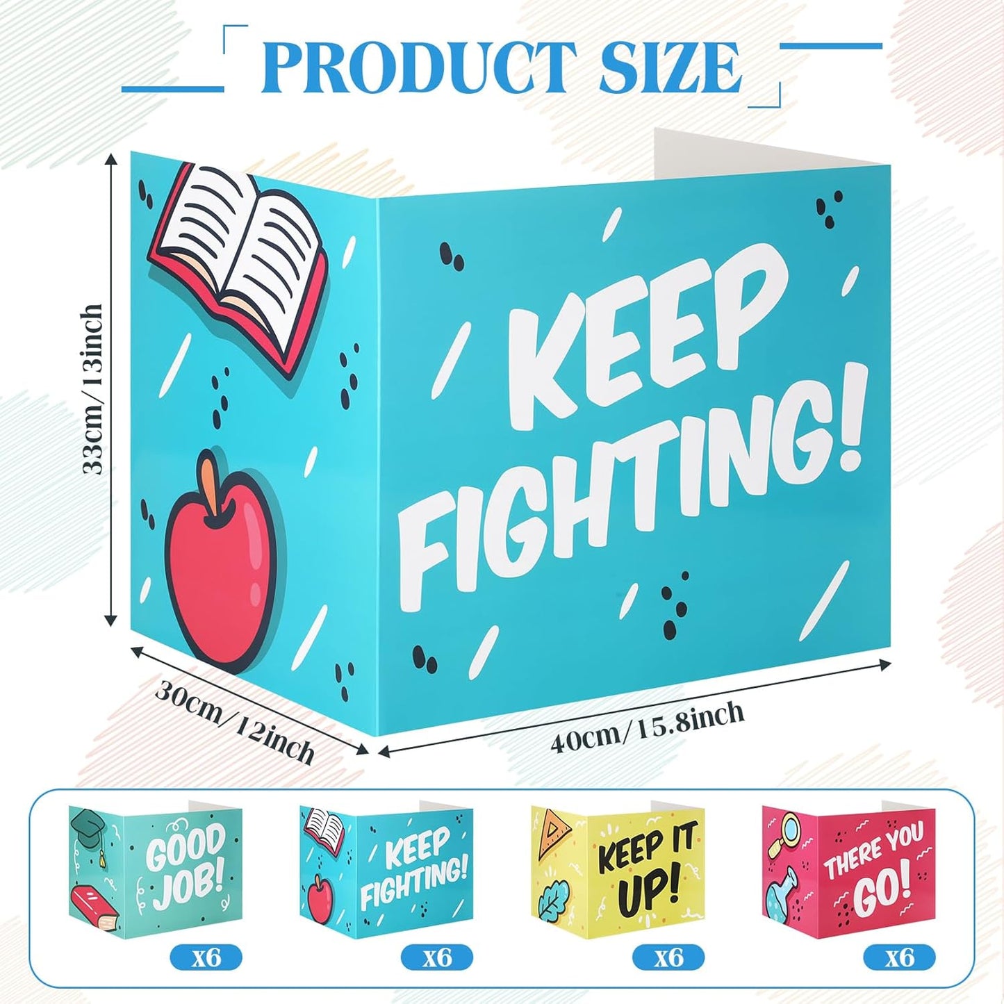 Crtiin 24 Pcs Privacy Folders for Students Desk Dividers Standard School Privacy Cardboard Board Testing Dividers Shield for Classroom Teacher Supplies Keep Eyes from roving(Study)