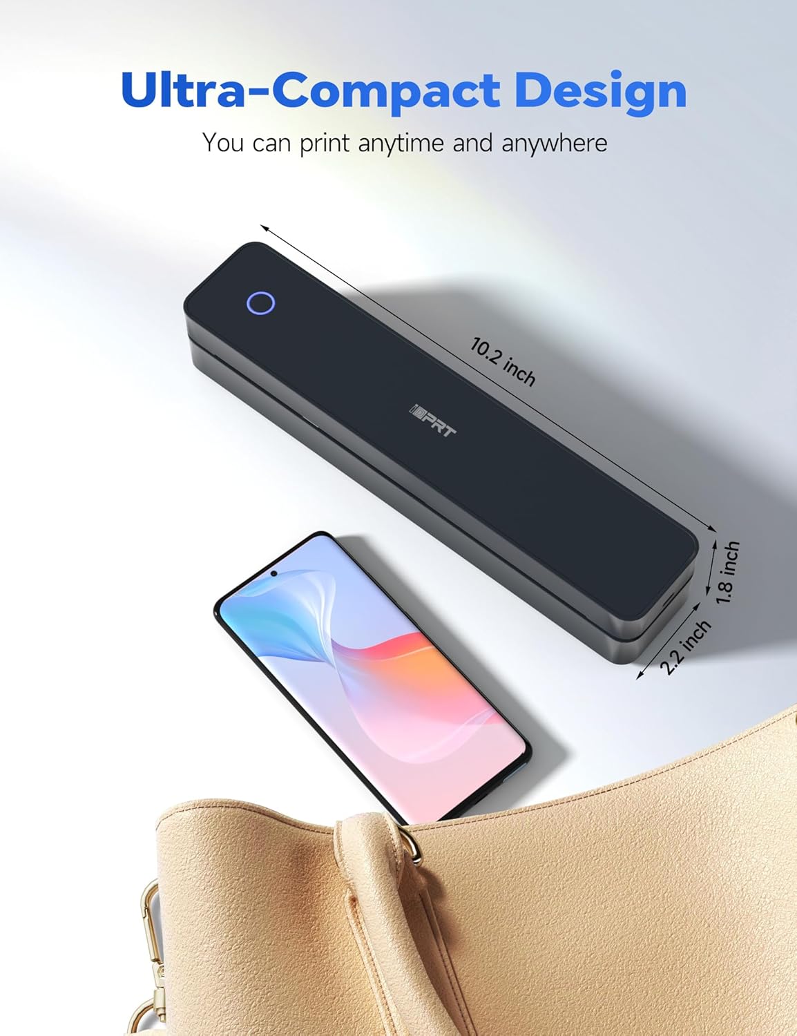 iDPRT MT610 Pro Portable Thermal Printer, 300DPI HD Mobile-Travel-Printers, Inkless-Wireless-Small-Printer for Home Use, Office, Vehicles, Bluetooth Printers Supports 8.5" x 11" US Letter&A4&A5 Size