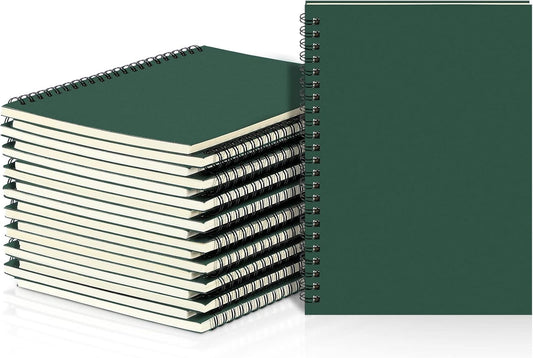 Yahenda Spiral Notebook Bulk A5 Journal Lined 8.3'' x 5.5'' Writing Composition Paper Small Notepad Subject Notebook for Students Office Business Back to School Supplies(Deep Green,18 Pcs)