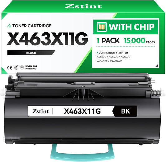 X463X11G Toner Cartridge Black 1-Pack High Yield with Chip Replacement for Lexmark X463X X463X11G Toner Cartridges Compatible with Lexmark X463 X463de X464 X464de X466 X466de X466dte X466dwe Printers