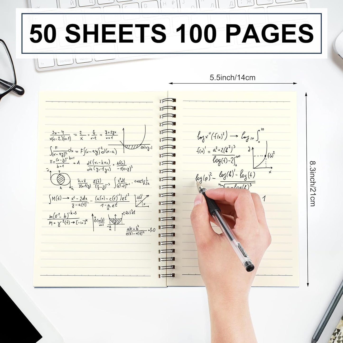 Yahenda Spiral Notebook Bulk A5 Journal Lined 8.3'' x 5.5'' Writing Composition Paper Small Notepad Subject Notebook for Students Office Business Back to School Supplies(Deep Blue,72 Pcs)