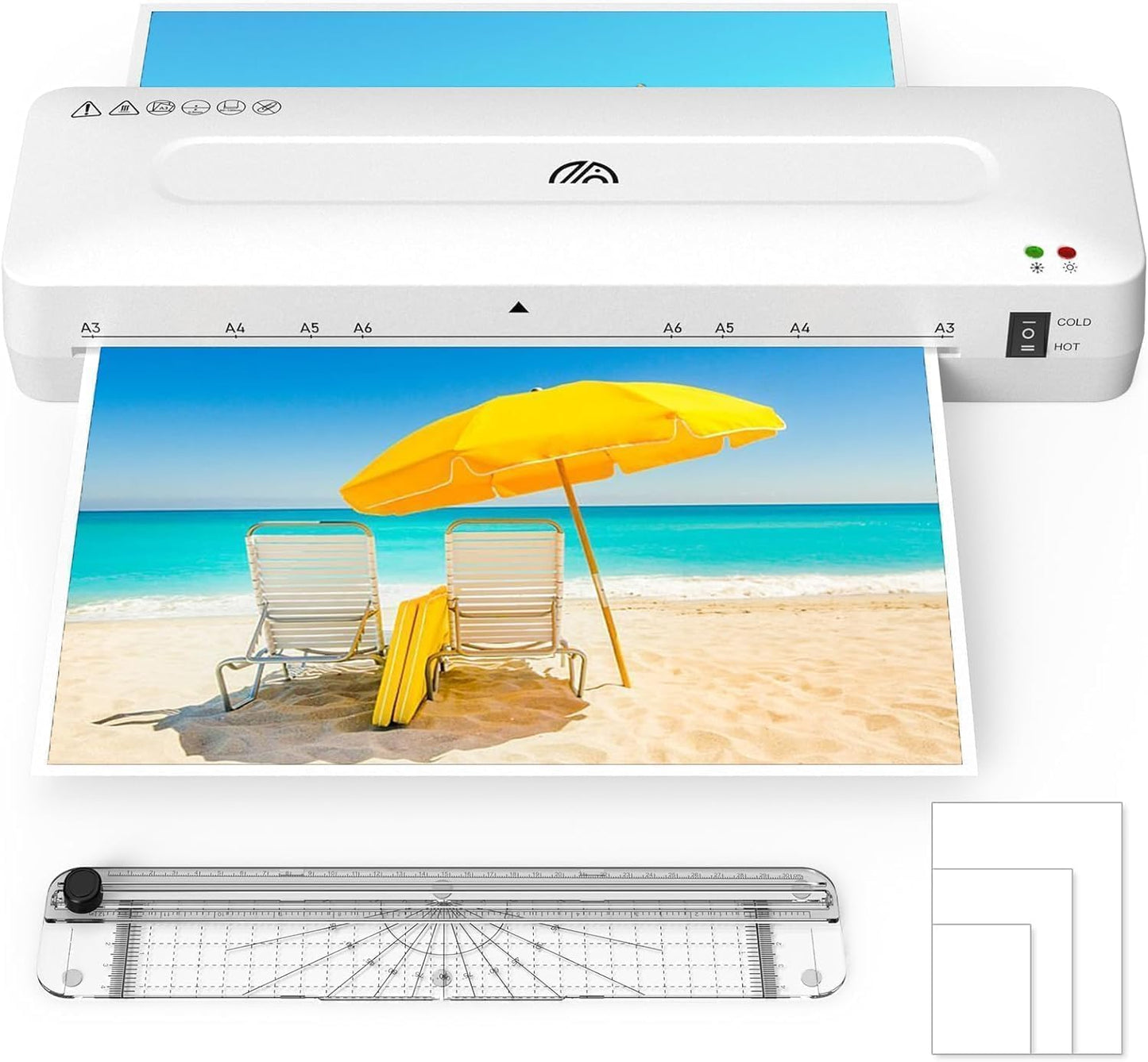 Crenova 13 Inch A3 Laminator Machine,Hot and Cold Settings,with Laminating Sheets Pouches,Paper Trimmer, for Home Office School