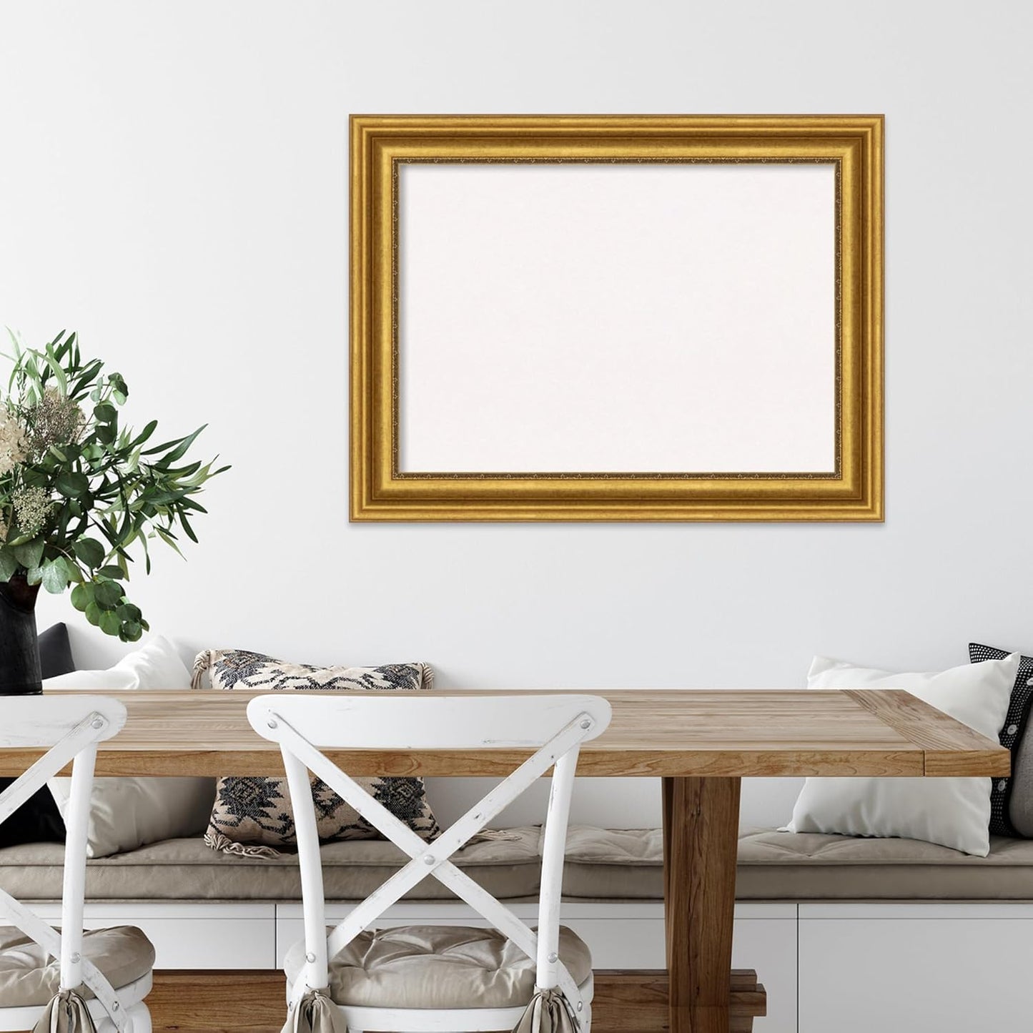 Amanti Art White Cork Board for Wall, 26x34 Vision Board with Gold Frame, Medium Corkboard Office Decor for Home Organization, Traditional Corkboard Pinboard to display items for home organization