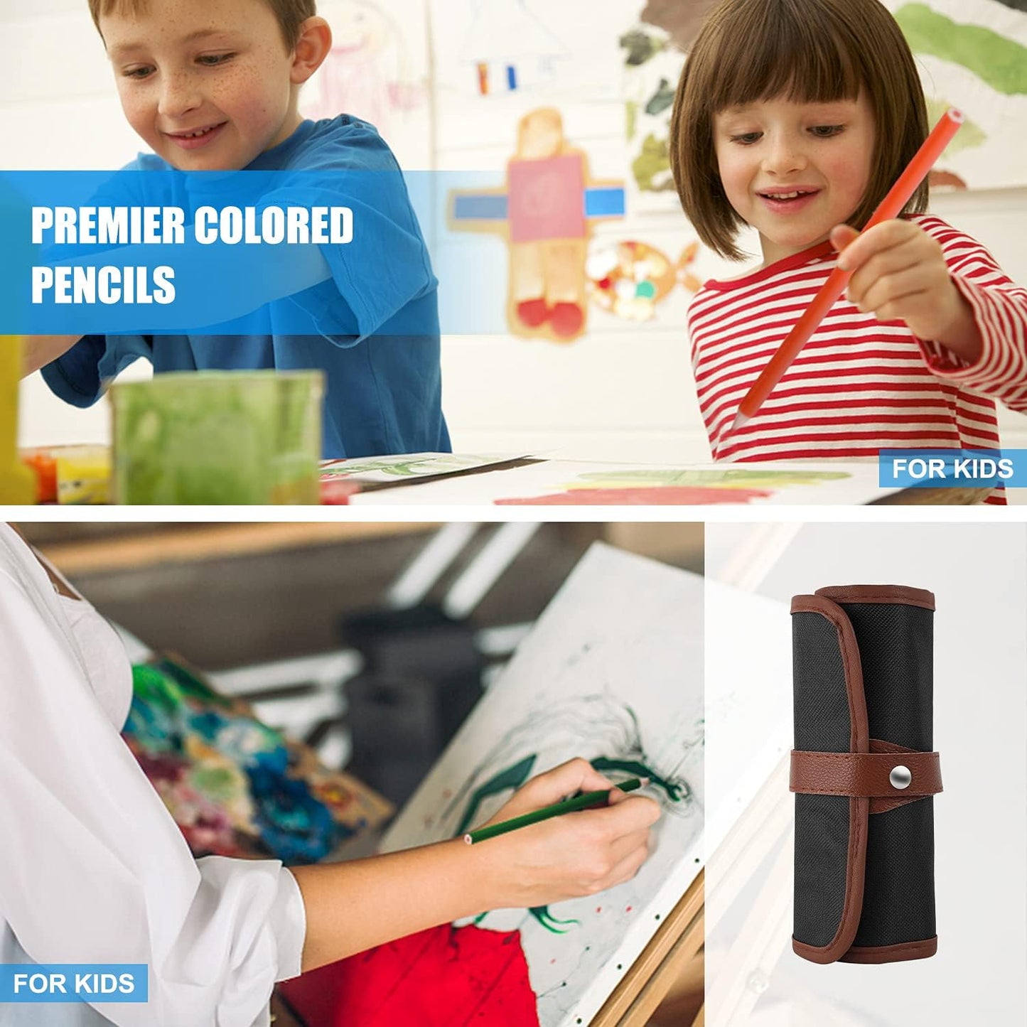 Sketching Drawing Art Pencil Kit-50 Piece Set with 24 Color Pencils for Adult Kid Coloring Books, 14 Graphite 3 Charcoal Erasers Etc., Artist Supplies Ideal for Adult, Kid,Student, Beginner