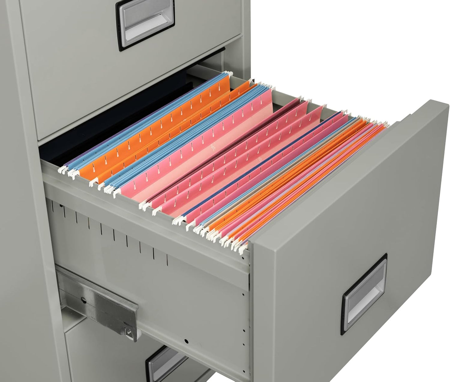 31 inch 4-Drawer Vertical Fireproof File Cabinet – Legal and Letter Size Filing – Key Lock – Water Resistant Seal – Fire and Impact Rated – Light Gray Finish – Model LGL4W31LG