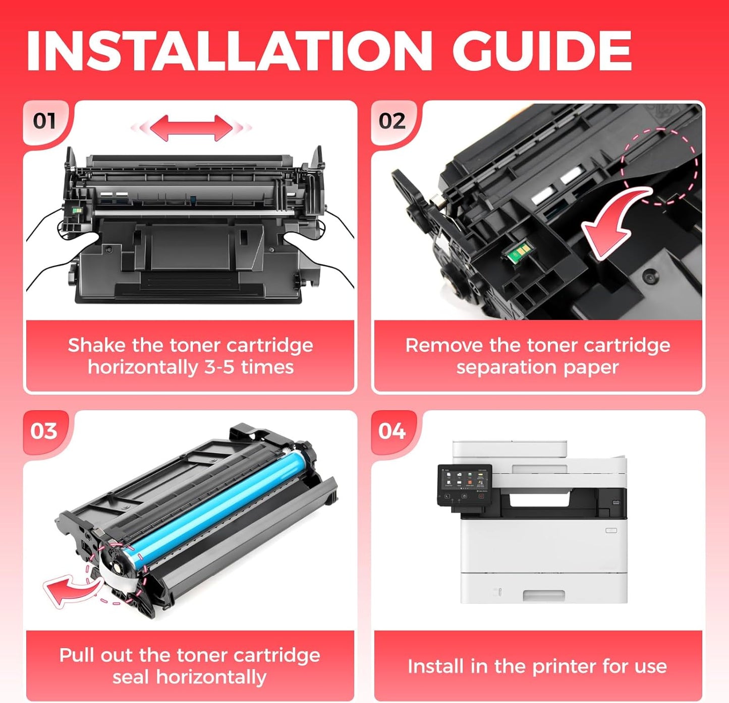 T08 T08L Black High Capacity Toner Cartridge 1-Pack with chip Replacement for Canon T08 T08L 3010C005AA Toner Compatible for ImageCLASS 1238i LBP1238 MF1238 XMF1238 MFP XLBP1238 Printer Ink All-in-One