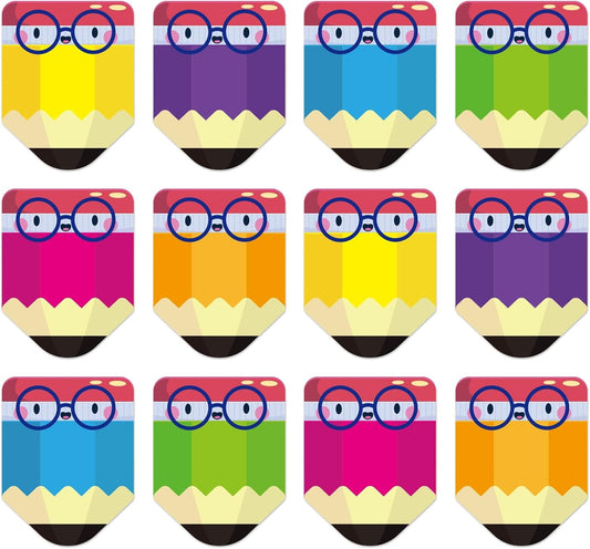 FaCraft 36PCS Name Plates for Classroom - Colorful Pencil Desk Name Tags with PET Film Waterproof Nameplates for Students Classroom Organization Decor Teacher Must Haves Back to School Supplies