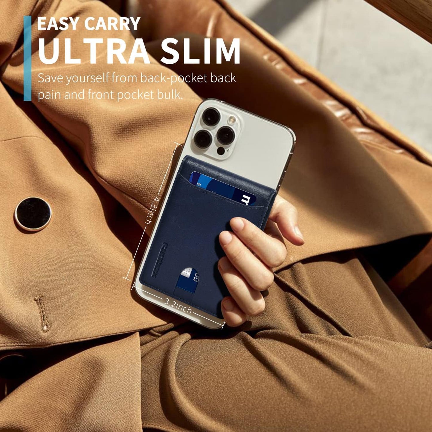 RUNBOX Novelty Wallet for Men Slim 11 Credit Card Holder Slots Leather RFID Blocking Small Thin Men's Wallet Bifold Minimalist Front Pocket Large Capacity Gift Box